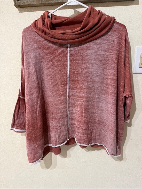 Free People Sweaters - Free People Beach Cowl Neck Lightweight Oversized Pullover in Rust 100% Cotton
